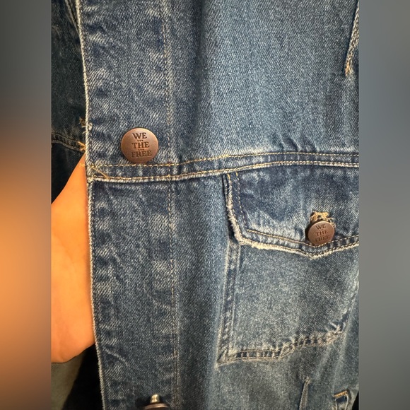 Free People We The Free All In Denim Jacket NWT Size XL - Picture 5 of 11